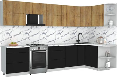 Кухонный гарнитур Интерлиния Мила Матте 1.5x3.4 Б PR - фото