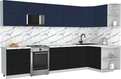 Кухонный гарнитур Интерлиния Мила Матте 1.5x3.4 Б PR - фото