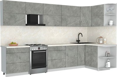 Кухонный гарнитур Интерлиния Мила Матте 1.5x3.4 Б PR - фото