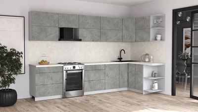 Кухонный гарнитур Интерлиния Мила Матте 1.5x3.4 Б PR