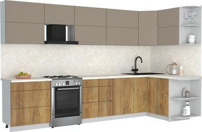 Кухонный гарнитур Интерлиния Мила Матте 1.5x3.4 Б PR - фото