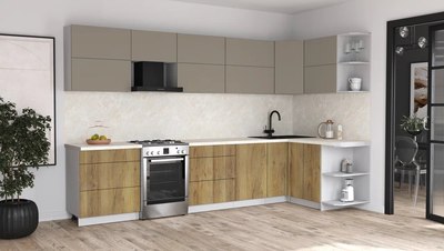 Кухонный гарнитур Интерлиния Мила Матте 1.5x3.4 Б PR