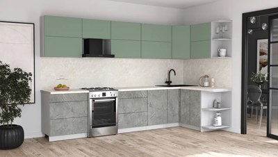 Кухонный гарнитур Интерлиния Мила Матте 1.5x3.4 Б PR