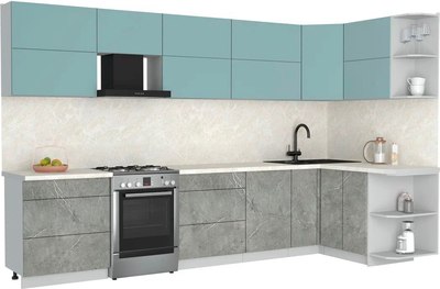 Кухонный гарнитур Интерлиния Мила Матте 1.5x3.4 Б PR - фото