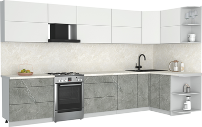 Кухонный гарнитур Интерлиния Мила Матте 1.5x3.6 Б PR - фото