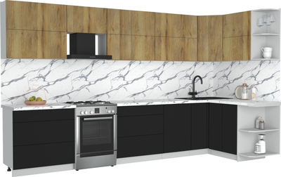 Кухонный гарнитур Интерлиния Мила Матте 1.5x3.6 Б PR - фото