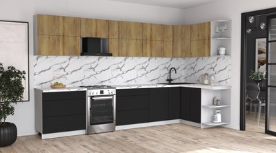 Кухонный гарнитур Интерлиния Мила Матте 1.5x3.6 Б PR