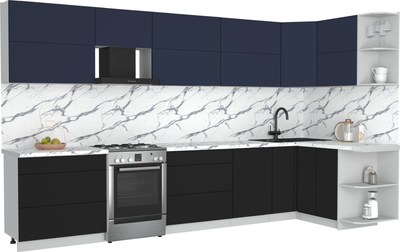 Кухонный гарнитур Интерлиния Мила Матте 1.5x3.6 Б PR - фото