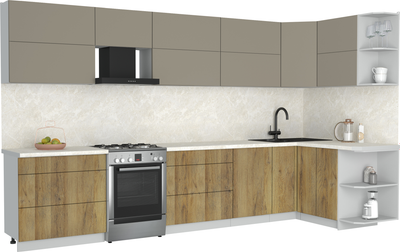 Кухонный гарнитур Интерлиния Мила Матте 1.5x3.6 Б PR - фото