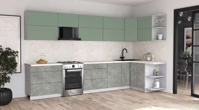 Кухонный гарнитур Интерлиния Мила Матте 1.5x3.6 Б PR