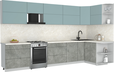 Кухонный гарнитур Интерлиния Мила Матте 1.5x3.6 Б PR - фото