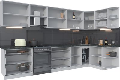 Кухонный гарнитур Интерлиния Мила Матте 1.5x3.6 Б PR