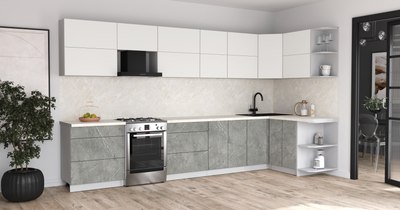 Кухонный гарнитур Интерлиния Мила Матте 1.5x3.7 Б PR