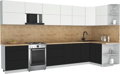 Кухонный гарнитур Интерлиния Мила Матте 1.5x3.7 Б PR - фото