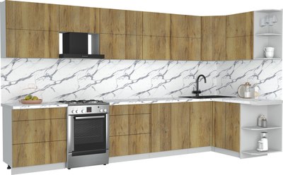 Кухонный гарнитур Интерлиния Мила Матте 1.5x3.7 Б PR - фото