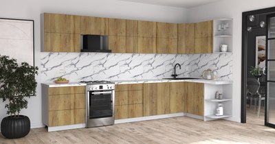 Кухонный гарнитур Интерлиния Мила Матте 1.5x3.7 Б PR