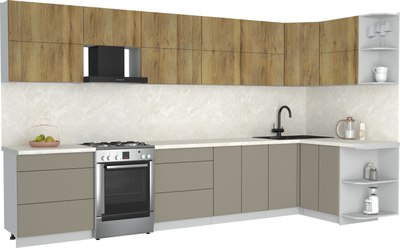 Кухонный гарнитур Интерлиния Мила Матте 1.5x3.7 Б PR - фото