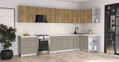 Кухонный гарнитур Интерлиния Мила Матте 1.5x3.7 Б PR