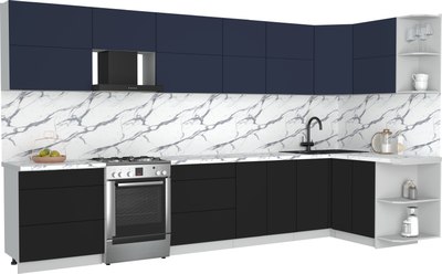 Кухонный гарнитур Интерлиния Мила Матте 1.5x3.7 Б PR - фото