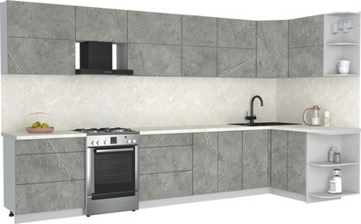 Кухонный гарнитур Интерлиния Мила Матте 1.5x3.7 Б PR - фото