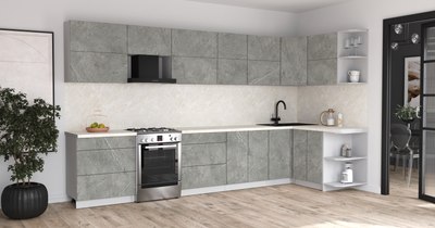 Кухонный гарнитур Интерлиния Мила Матте 1.5x3.7 Б PR