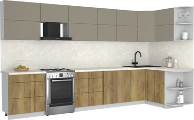 Кухонный гарнитур Интерлиния Мила Матте 1.5x3.7 Б PR - фото