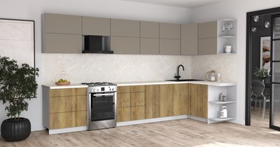 Кухонный гарнитур Интерлиния Мила Матте 1.5x3.7 Б PR