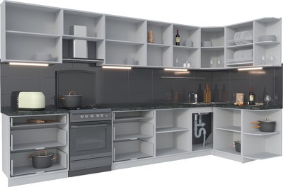 Кухонный гарнитур Интерлиния Мила Матте 1.5x3.7 Б PR