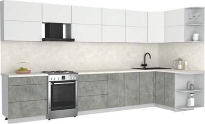 Кухонный гарнитур Интерлиния Мила Матте 1.5x3.8 Б PR - фото