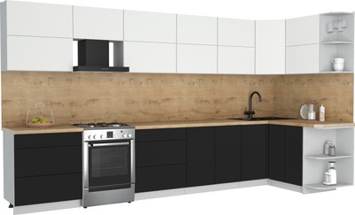 Кухонный гарнитур Интерлиния Мила Матте 1.5x3.8 Б PR - фото