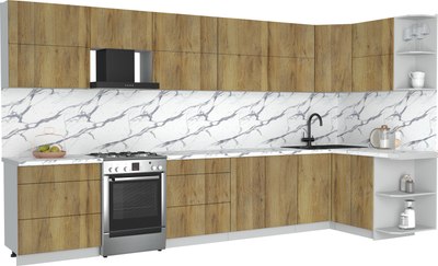 Кухонный гарнитур Интерлиния Мила Матте 1.5x3.8 Б PR - фото