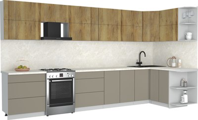 Кухонный гарнитур Интерлиния Мила Матте 1.5x3.8 Б PR - фото