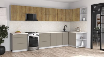 Кухонный гарнитур Интерлиния Мила Матте 1.5x3.8 Б PR