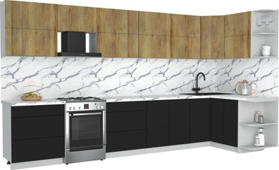 Кухонный гарнитур Интерлиния Мила Матте 1.5x3.8 Б PR - фото