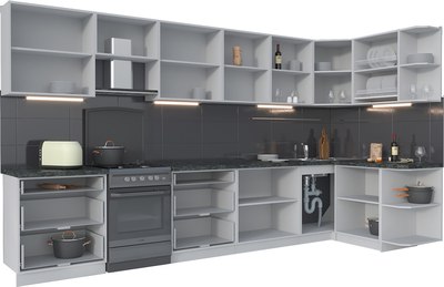 Кухонный гарнитур Интерлиния Мила Матте 1.5x3.8 Б PR