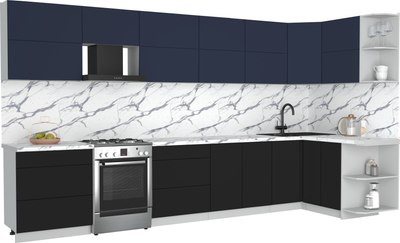 Кухонный гарнитур Интерлиния Мила Матте 1.5x3.8 Б PR - фото
