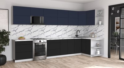 Кухонный гарнитур Интерлиния Мила Матте 1.5x3.8 Б PR