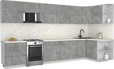 Кухонный гарнитур Интерлиния Мила Матте 1.5x3.8 Б PR - фото