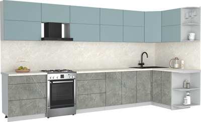 Кухонный гарнитур Интерлиния Мила Матте 1.5x3.8 Б PR - фото
