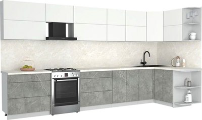 Кухонный гарнитур Интерлиния Мила Матте 1.5x3.9 Б PR - фото