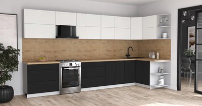 Кухонный гарнитур Интерлиния Мила Матте 1.5x3.9 Б PR