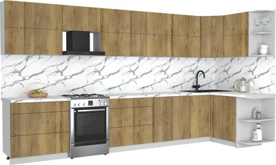 Кухонный гарнитур Интерлиния Мила Матте 1.5x3.9 Б PR - фото