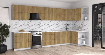 Кухонный гарнитур Интерлиния Мила Матте 1.5x3.9 Б PR