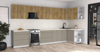 Кухонный гарнитур Интерлиния Мила Матте 1.5x3.9 Б PR