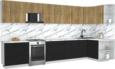 Кухонный гарнитур Интерлиния Мила Матте 1.5x3.9 Б PR - фото