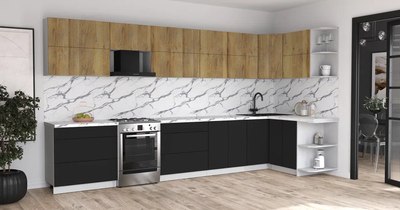 Кухонный гарнитур Интерлиния Мила Матте 1.5x3.9 Б PR