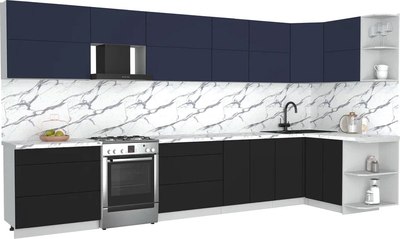 Кухонный гарнитур Интерлиния Мила Матте 1.5x3.9 Б PR - фото