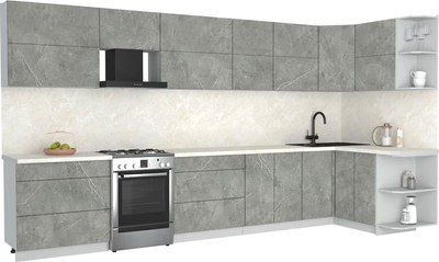 Кухонный гарнитур Интерлиния Мила Матте 1.5x3.9 Б PR - фото