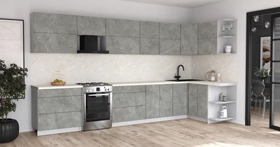 Кухонный гарнитур Интерлиния Мила Матте 1.5x3.9 Б PR