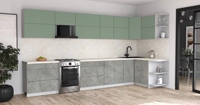 Кухонный гарнитур Интерлиния Мила Матте 1.5x3.9 Б PR